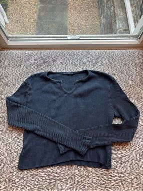 Navy Ribbed Brandy Longsleeve